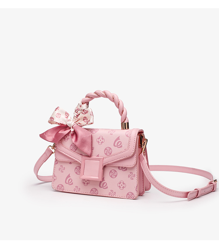 Light Luxury Adjustable Shoulder Strap Bag New Pink Embossed Crossbody Handbag